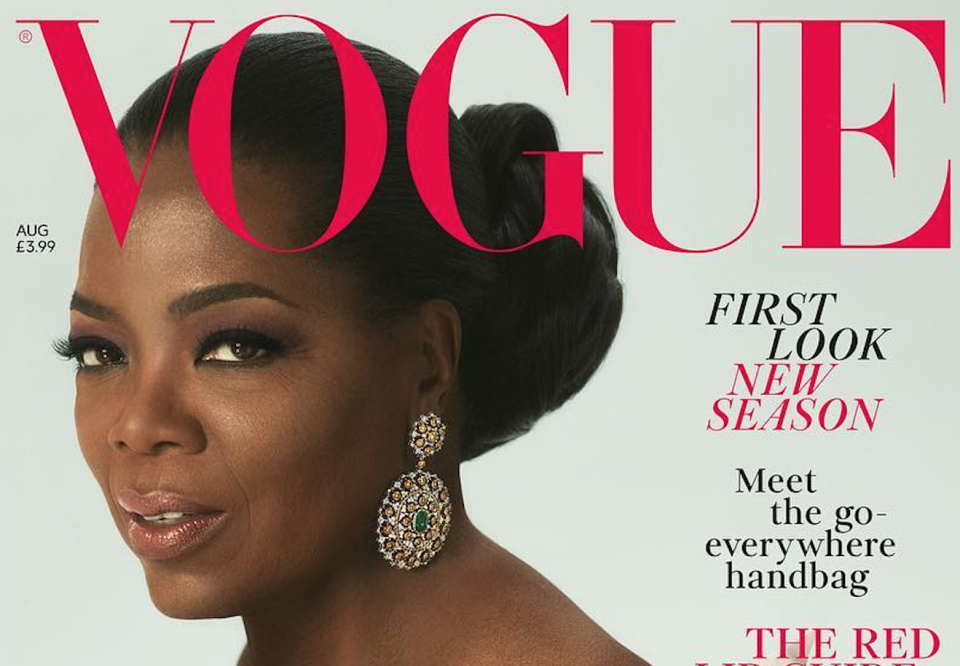 Oprah covers the August issue of British Vogue. [Photo: British Vogue]