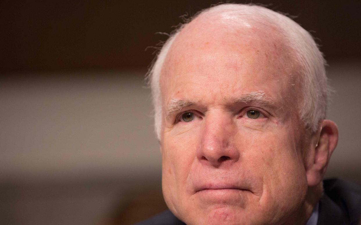 John McCain was diagnosed in July with glioblastoma, an aggressive brain cancer - AFP