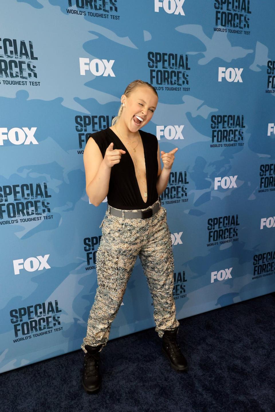 JoJo Siwa attends the "Special Forces: World's Toughest Test" premiere on September 12, 2023.