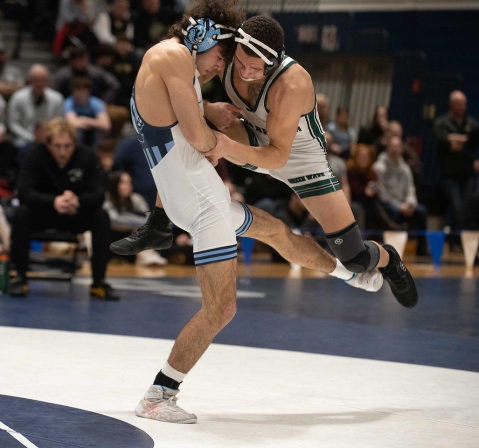 Christian Brothers Academy's Julian George (left) won the Shore Conference Tournament 144-pound championship Saturday