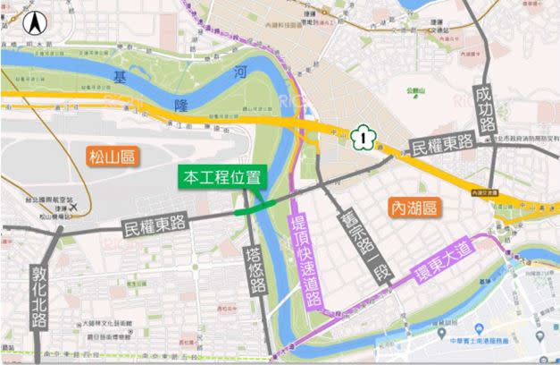 民權大橋改建施工，9月29日起改道通行。（圖／北市府新工處提供）