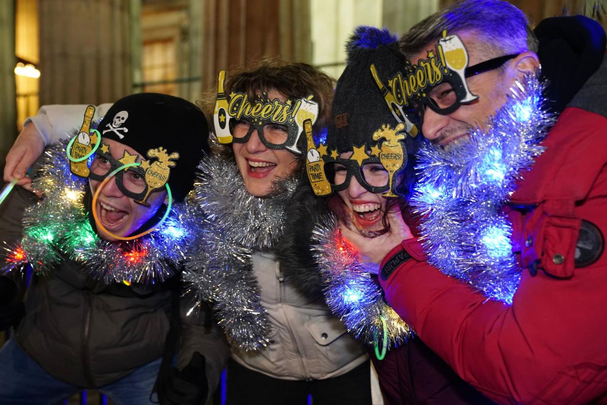 Visitors from Italy at the Hogmanay New Year celebrations in Edinburgh (PA)