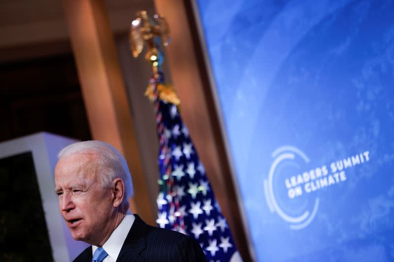 President Biden participates in a virtual climate summit at the White House