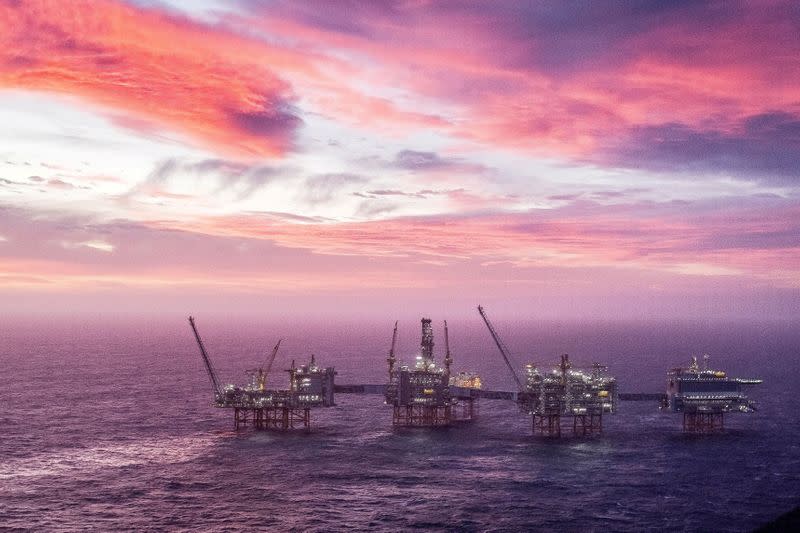 FILE PHOTO: A view of the Johan Sverdrup oilfield in the North Sea