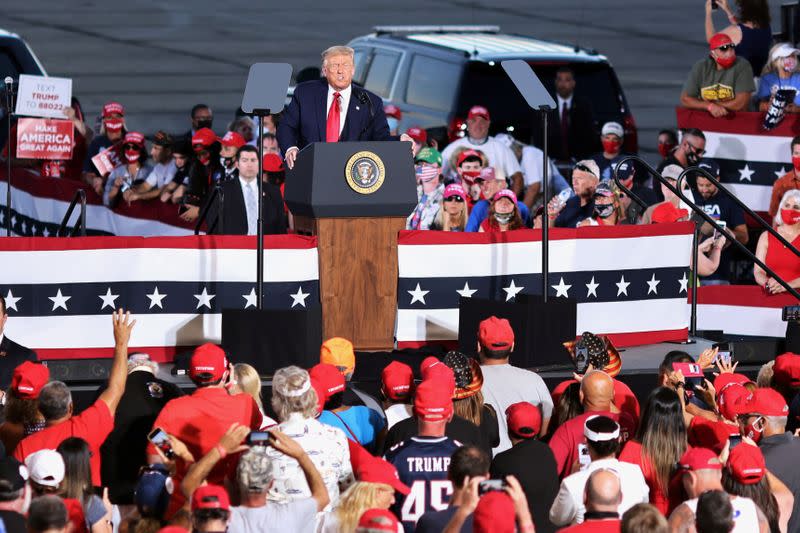 U.S. President Donald Trump holds a campaign rally in Londonderry