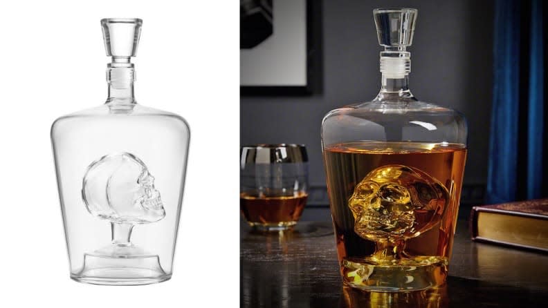 This decanter is just as spooky with or without liquid.