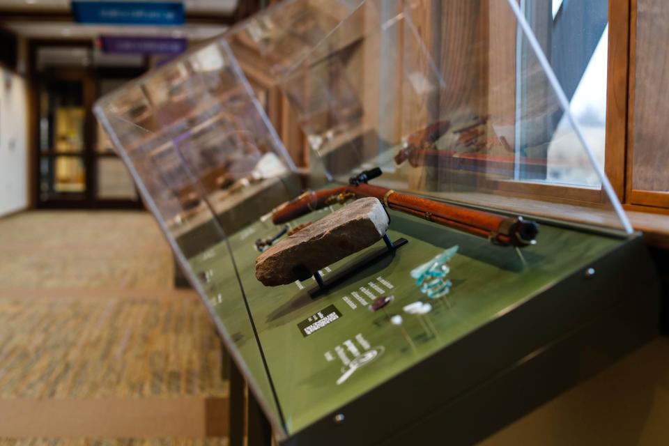 Native American artifacts are on display at the new exhibit at Jester Nature Park Center in Granger.