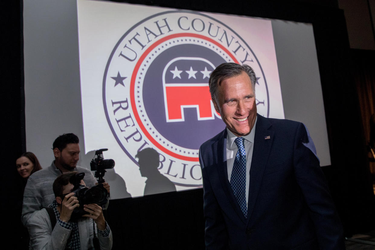 President Donald Trump has endorsed Mitt Romney's bid for the U.S. Senate seat being vacated by&nbsp;Utah's&nbsp;Orrin Hatch. (Photo: Bloomberg via Getty Images)