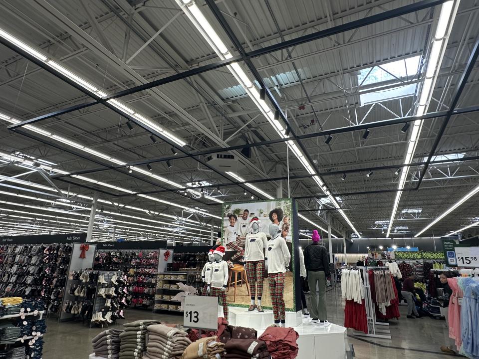 Walmart Supercenter in Secaucus, NJ features store redesign elements like product featured on mannequins and new light fixtures (Photo taken by Yahoo Finance/Brooke DiPalma).