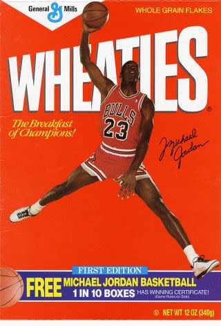 Michael Jordan on the Wheaties box.