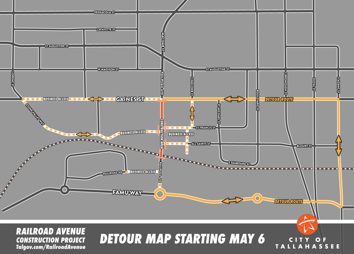 Residents can still access Railroad Square through detours which will take them to the back entrance along FAMU Way.