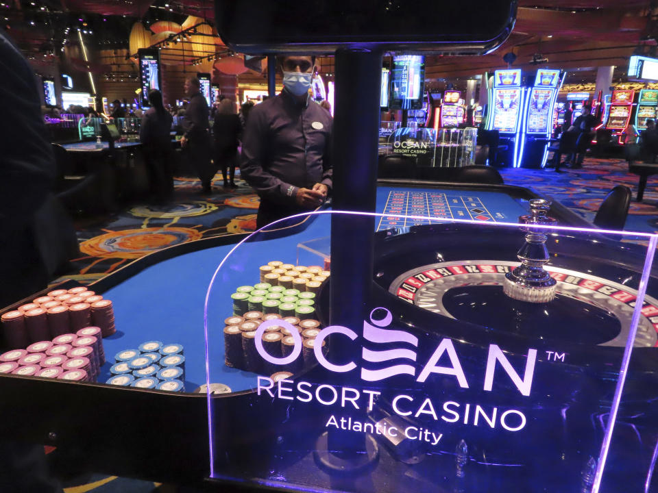 A roulette dealer waits for customers at the Ocean Casino Resort in Atlantic City, N.J., on Dec. 2, 2022. The city's two newest casinos - Hard Rock and Ocean - which both opened on June 27, 2018, have become the second and third most successful Atlantic City casinos in terms of money won from in-person gamblers. (AP Photo/Wayne Parry)