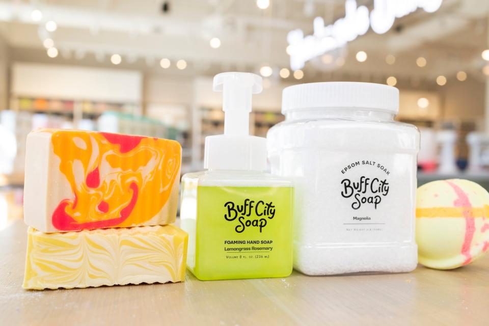 Buff City Soap products are free of harsh ingredients, with unique and customizable scents.