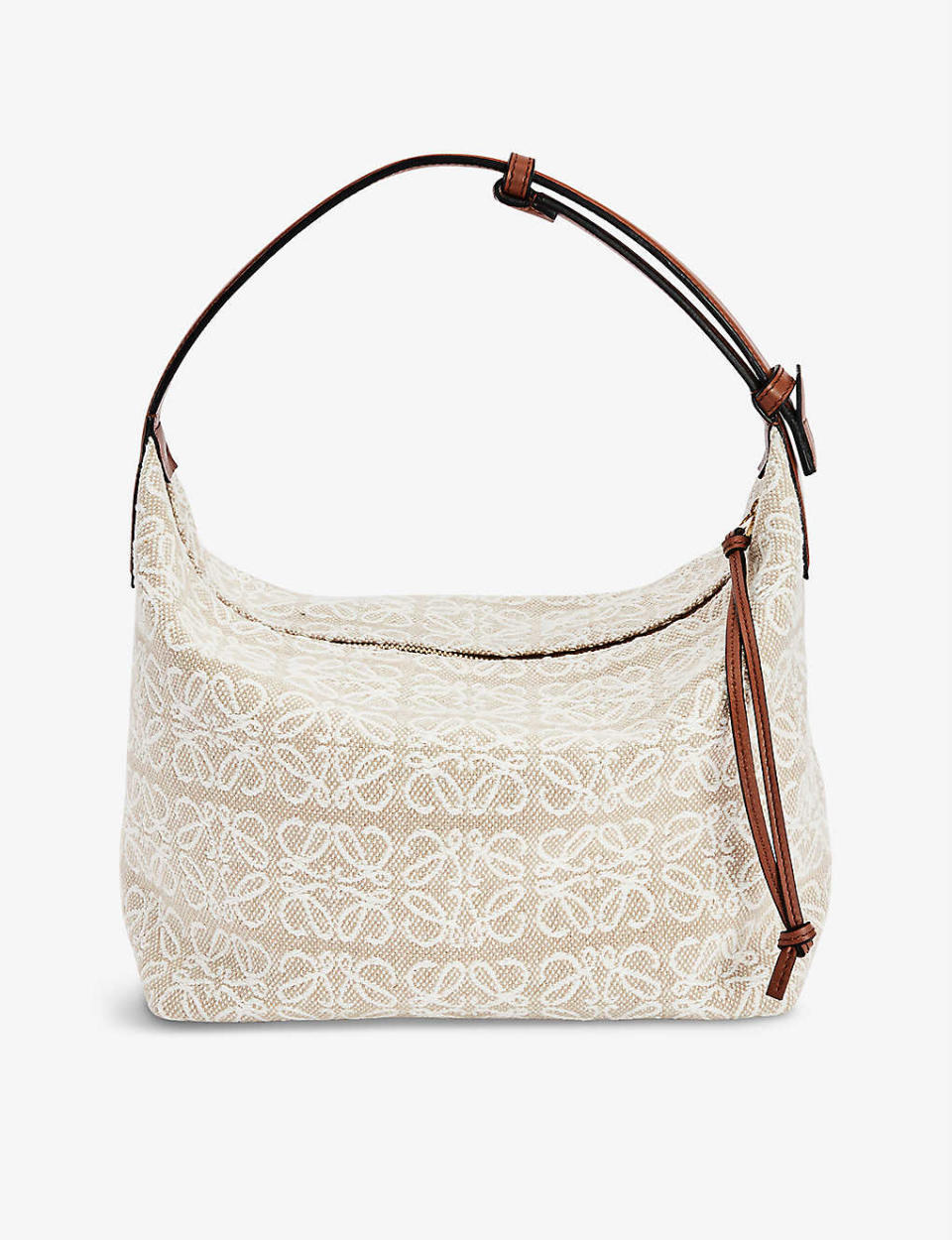 LOEWE Cubi anagram canvas and leather shoulder bag