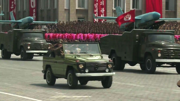 North Korea in mass display of military might