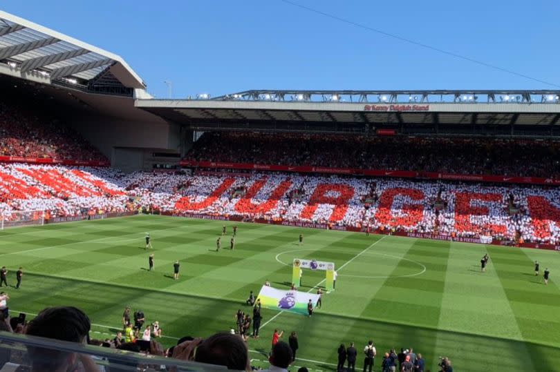 Liverpool fans displayed a mosaic for Klopp at his final game