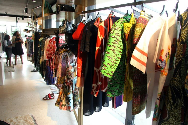 Clothes for sale are displayed at Alara, a new retail concept store on Victoria Island in Lagos