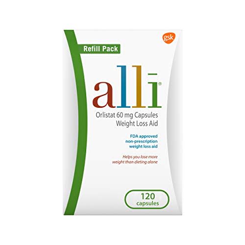 alli Weight Loss Diet Pills, Orlistat 60 mg Capsules, Non Prescription Weight Loss Aid, 120 Cou…