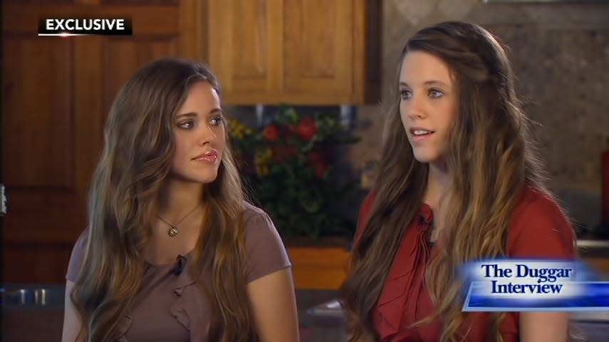 Jessa and Jill Duggar on "The Kelly File" in 2015.