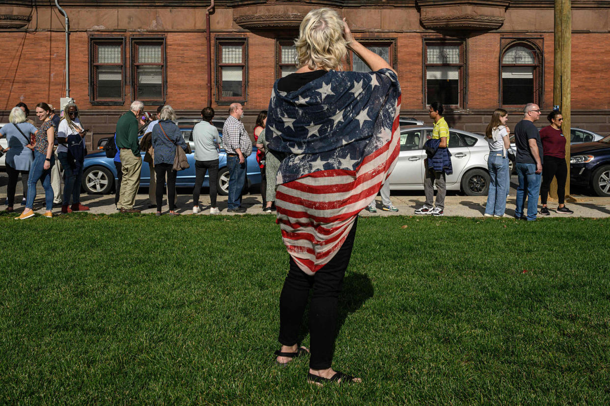 John Fetterman supporters wait in line for a rally (Ed Jones / AFP via Getty Images file)