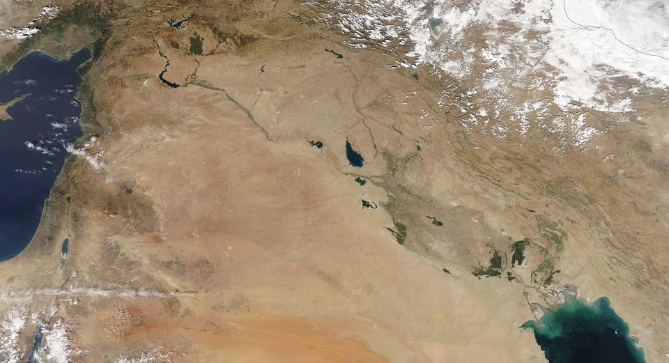 Imagen satelital de Mesopotamia en la actualidad | NASA