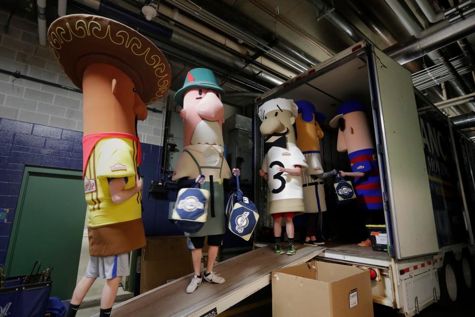 74. The real-life Racing Sausages debuted June 27, 1993, and gave rise to live-action mascot races throughout Major League Baseball. What started as a cartoon competition on a County Stadium scoreboard made its way to the ballpark as a treasured Milwaukee tradition.