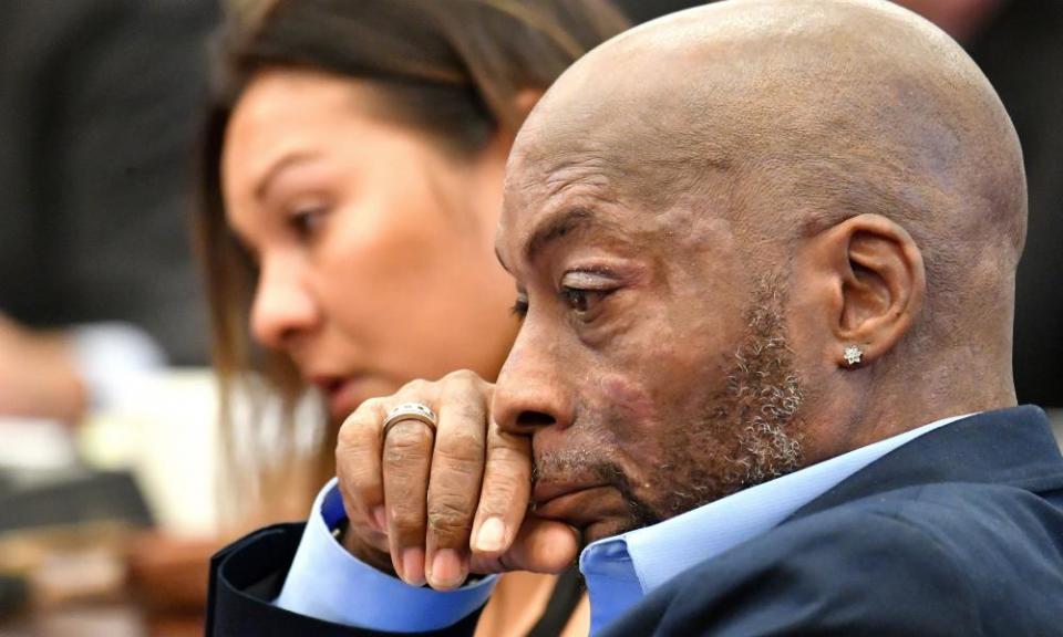 Dewayne Johnson listens during the Monsanto trial in San Francisco last month.