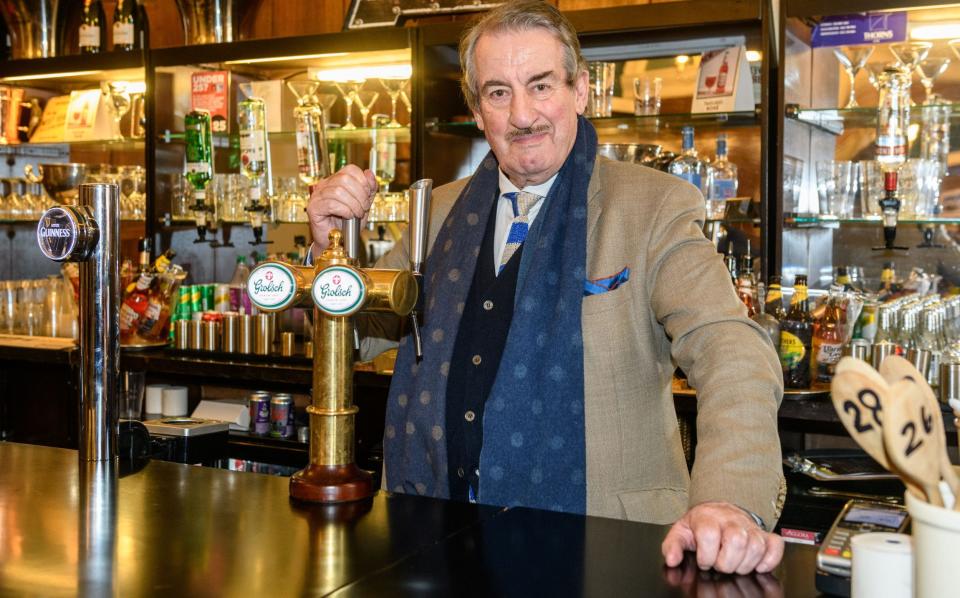 The character of Boycie proved enduringly popular: here Challis reprises his role for a pub quiz at the Ideal Home Show at Olympia, 2019 - James McCauley/Shutterstock