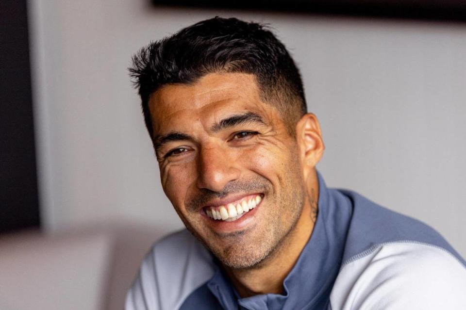 Inter Miami CF striker Luis Suárez speaks with the Miami Herald during an exclusive one on one following the opening of training camp at the DRV PNK Stadium in Fort Lauderdale, Florida, on Saturday, January 13, 2024.