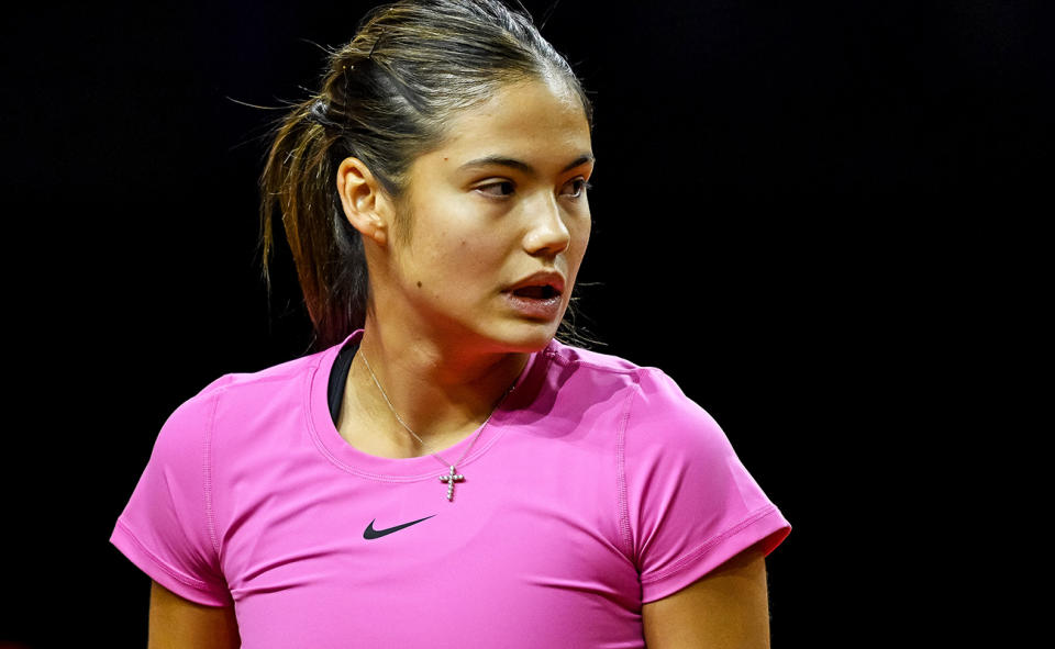 Emma Raducanu, pictured here in action at the Porsche Grand Prix in Stuttgart.