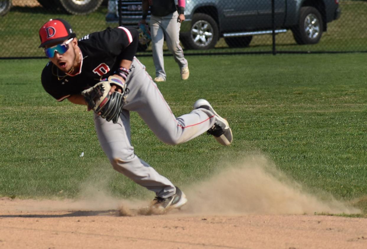 Durfee's Yandel Pichardo catches a line drive.