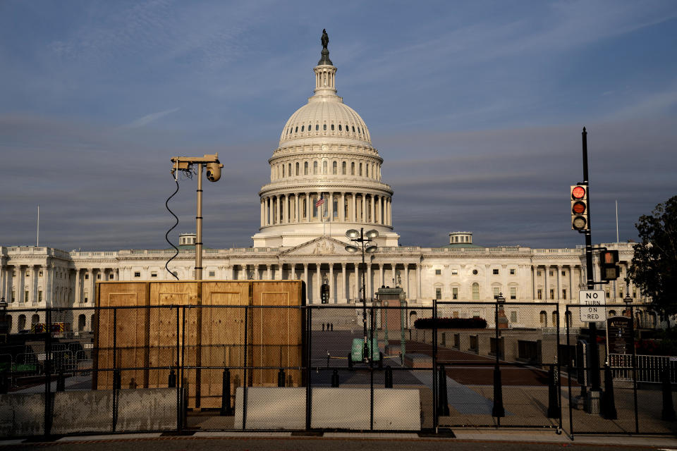Security fencing outside the U.S. Capitol ahead of a planned 