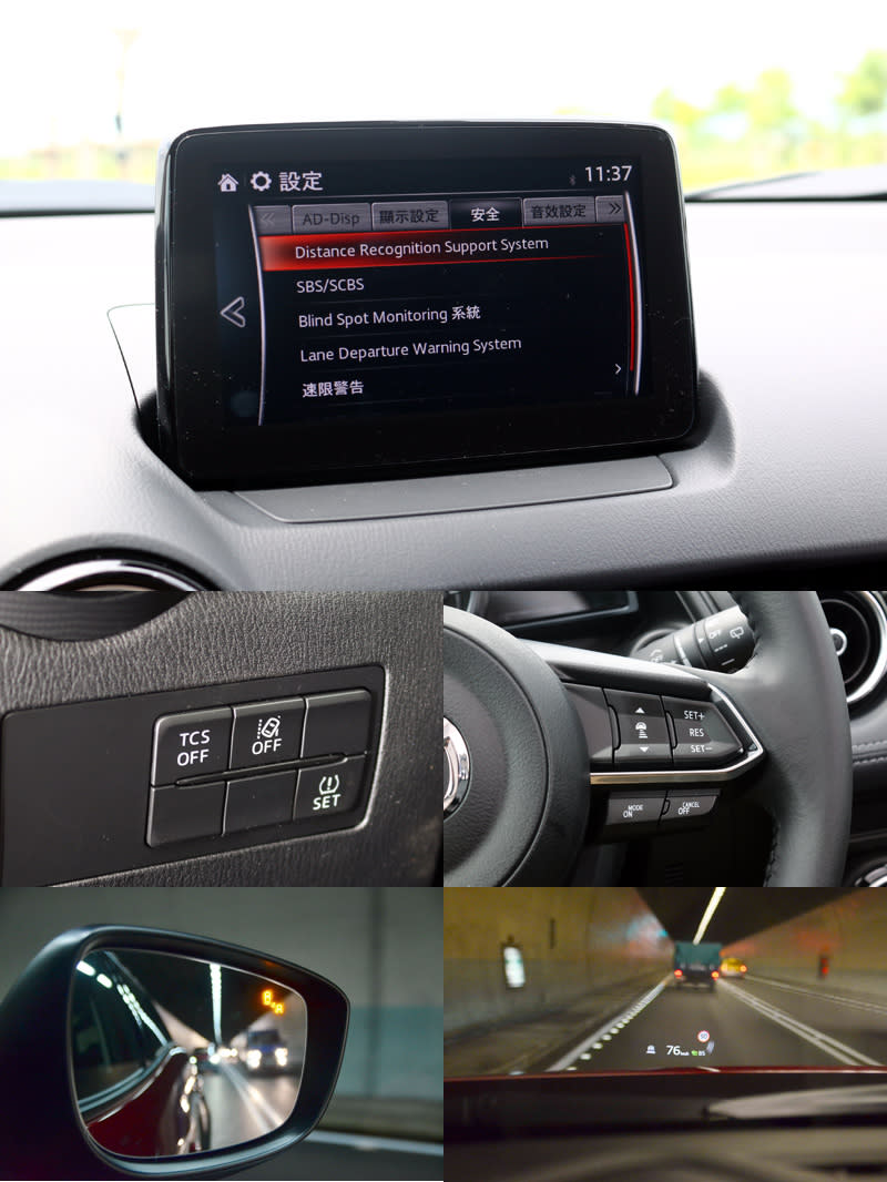完善的主動安全配備是CX-3的一大賣點，新增MRCC全速域主動車距控制巡航系統可於時速0~145km/h的範圍內作動，可利用方向盤右側按鈕控制，而且當前車已經前行後三秒，駕駛仍未主動跟上前車，系統也會自動自行起步跟上；另BSM盲點偵測系統除了在後視鏡上有警示符號外，在抬頭顯示器內也會有顯示警告圖示提醒駕駛注意。