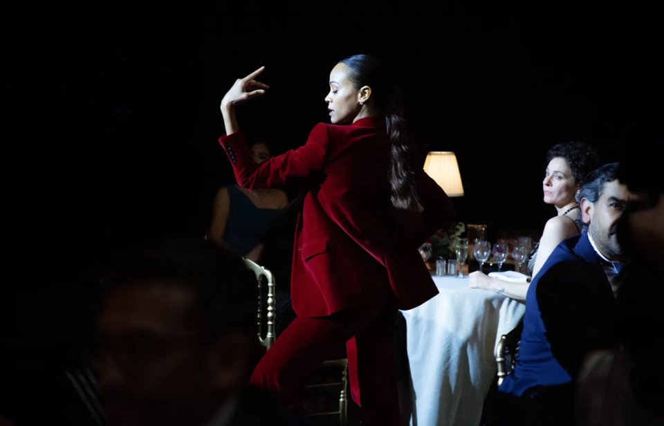 a man in a red dress