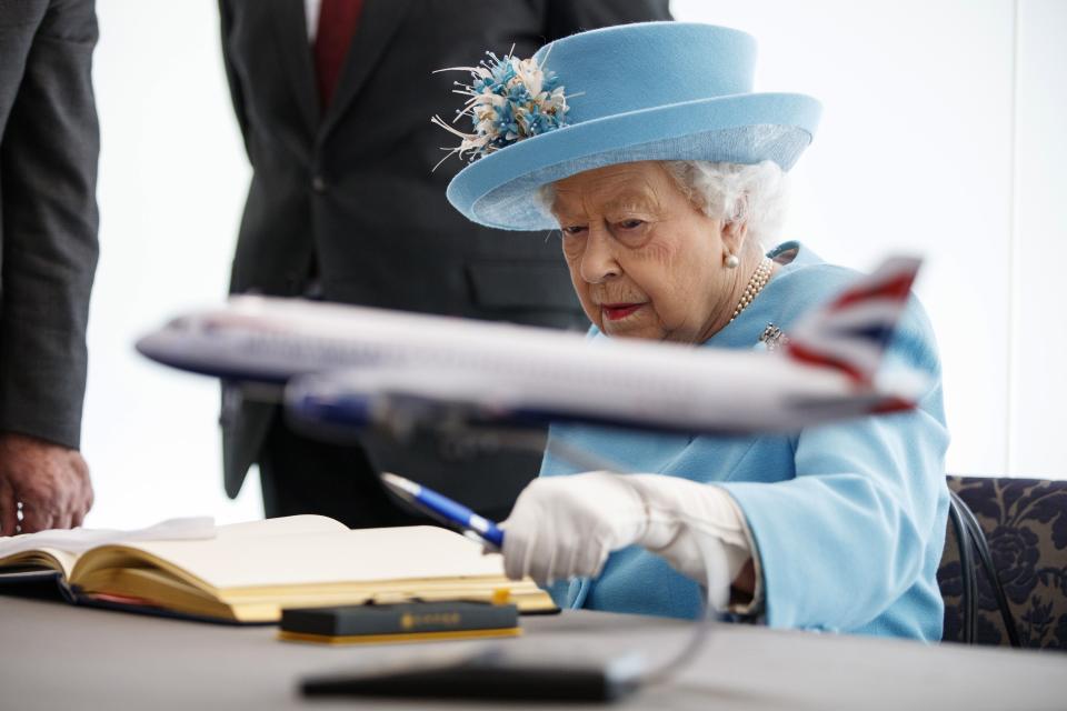 Queen Elizabeth II, 93, had a busy round of engagements this week, including a visit to Heathrow to mark British Airways' 100th anniversary.