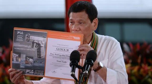 Philippines president Rodrigo Duterte. Source: 7News