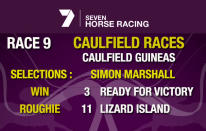 Race 9 win selection number 3 Ready for Victory. Roughie number 11 Lizard Island.