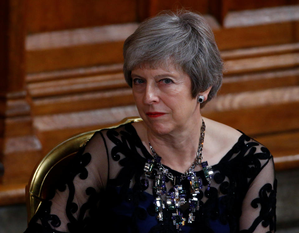Prime Minister Theresa May spoke at the Lord Mayor’s Banquet in London. Photo: Reuters