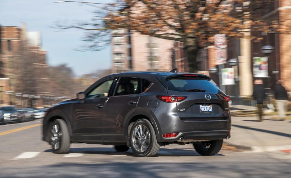 <p>It is prettier inside and out, more refined, and more engaging to drive than crossovers such as <a rel="nofollow noopener" href="https://www.caranddriver.com/honda/cr-v" target="_blank" data-ylk="slk:the Honda CR-V;elm:context_link;itc:0;sec:content-canvas" class="link ">the Honda CR-V</a> and <a rel="nofollow noopener" href="https://www.caranddriver.com/toyota/rav4" target="_blank" data-ylk="slk:Toyota RAV4;elm:context_link;itc:0;sec:content-canvas" class="link ">Toyota RAV4</a>, despite costing about the same.</p>