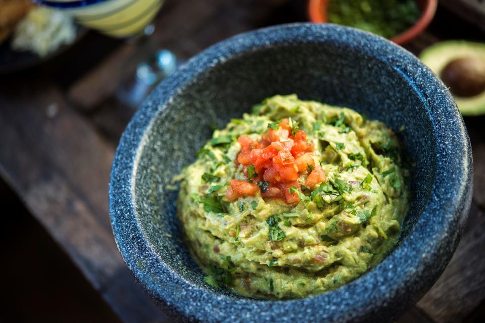 Rocco&#39;s Tacos&#39; signature guacamole is made table-side at the chain&#39;s Mexican-inspired restaurants. 