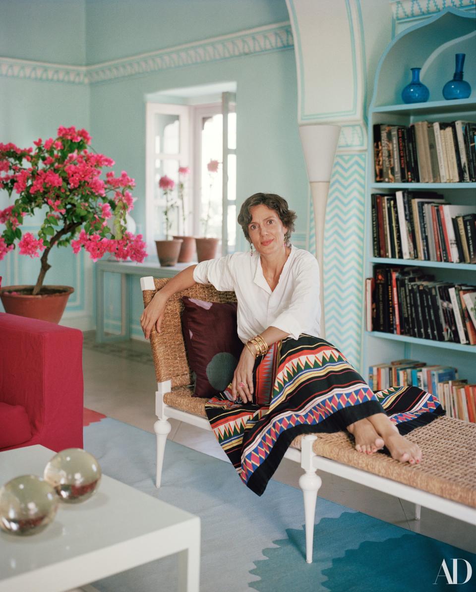 Candy-box colors transform expat jewelry designer Marie-Hélène de Taillac’s Jaipur home into a chromatic wonderland