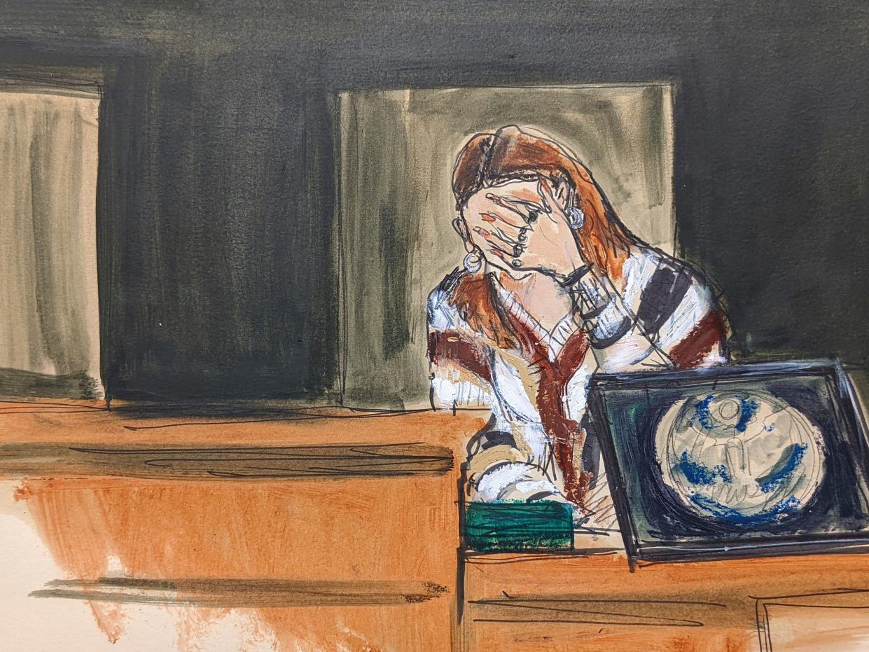 A witness breaks down on the witness stand testifying about her experiences with Jeffery Epstein.