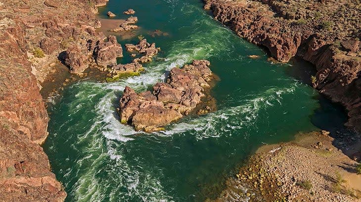 <span class="article__caption">An overhead view of the Bedrock rapid. </span> (Photo: National Park Service/Ron Chappele Photography)