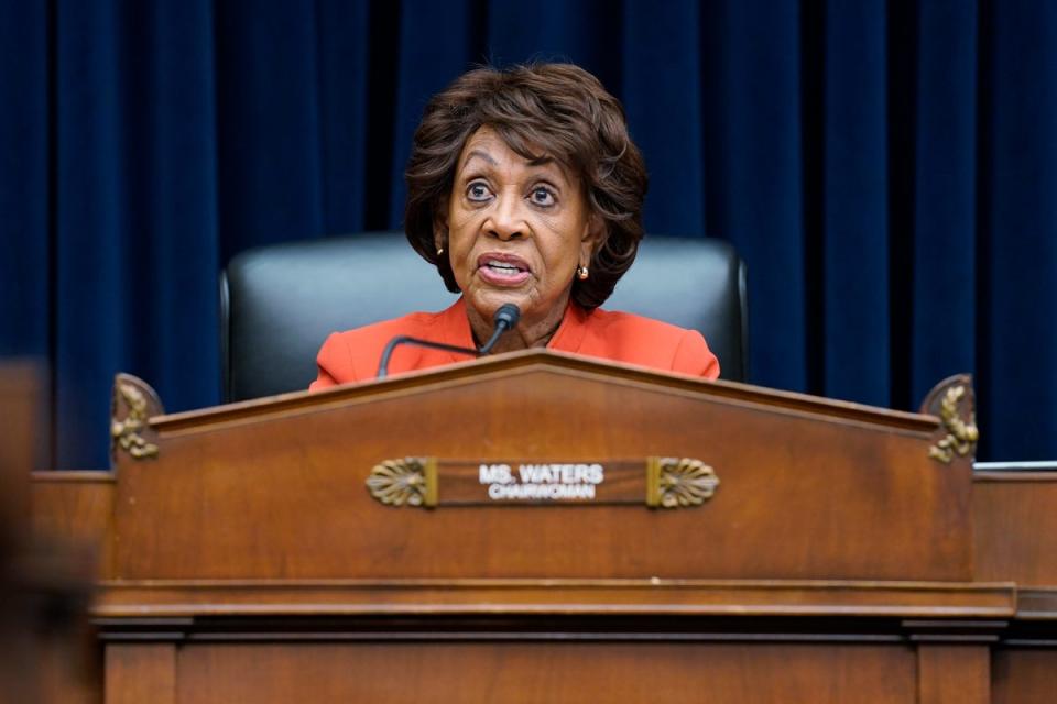 The man who threatened to kill Representative Maxine Waters, pictured, was sentenced to 33 months in federal prison with a hate crime enhancement (Copyright 2022 The Associated Press. All rights reserved)