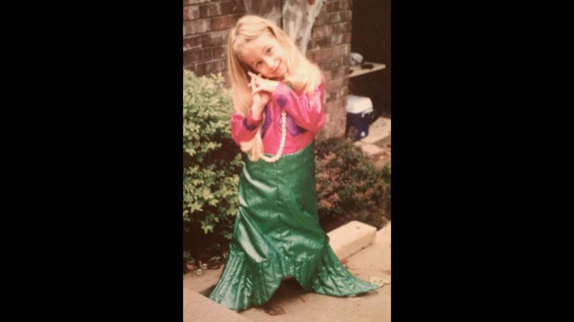 Aurora Rose Watkins, now 29, is shown in this photo from when she was about 6-years-old. Watkins said when she was a little girl, she always dreamed of being a mermaid.