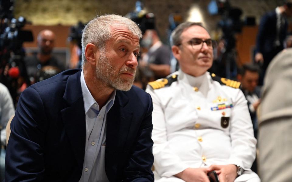 Former Chelsea FC owner and Russian oligarch Roman Abramovich attends a signing ceremony for grains export deal - OZAN KOSE/AFP