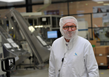 FILE PHOTO: An employee poses at the insulin production plant of Danish multinational pharmaceutical company Novo Nordisk in Chartres, north-central France, April 21, 2016. REUTERS/Guillaume Souvant/Pool/File Photo