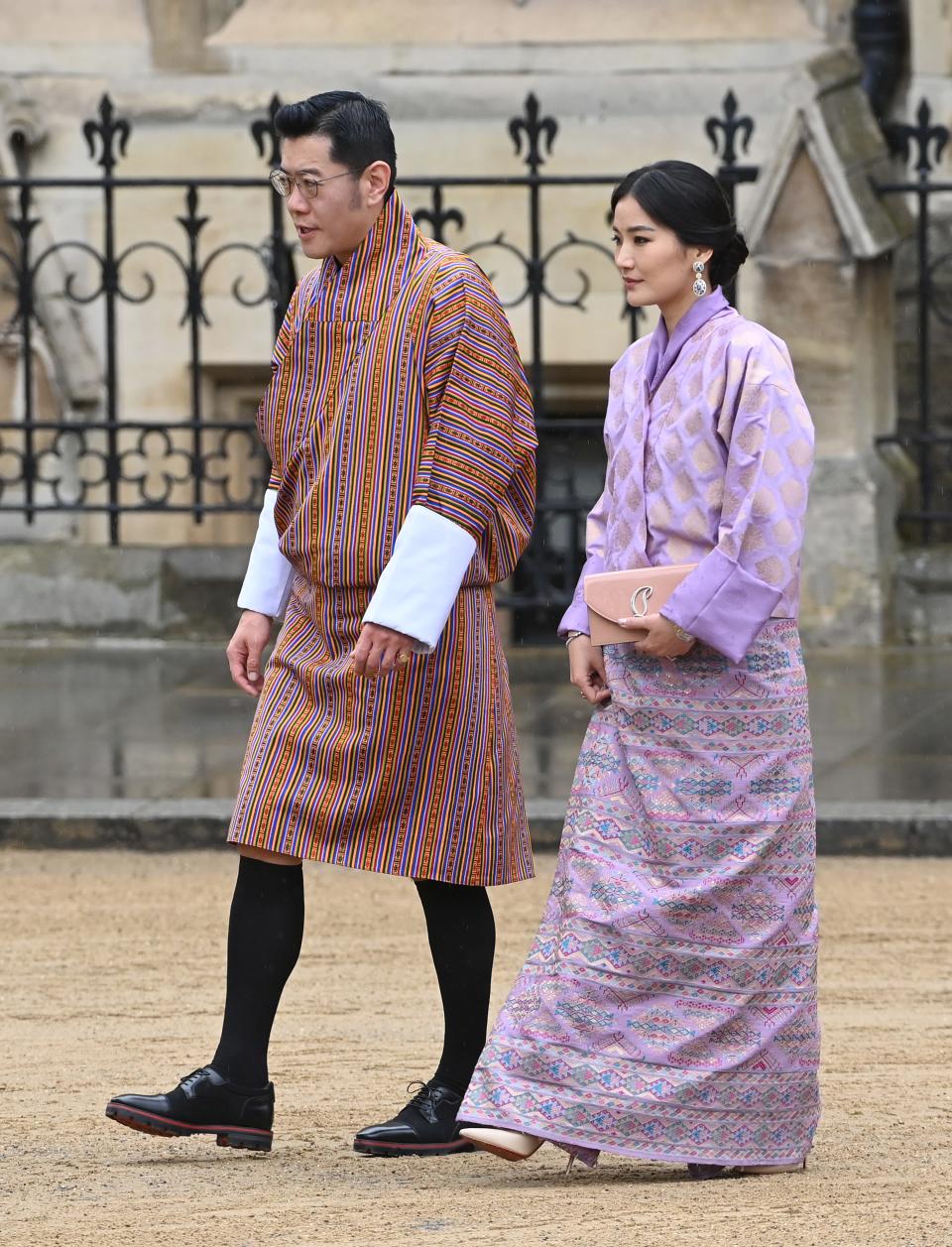 King Jigme Khesar Namgyel Wangchuck and Queen Jetsun Pema of Bhutan attend King Charles' and Queen Camilla's coronation on May 6, 2023.