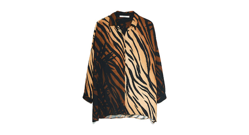 <p>This zebra print shirt is well worth the price if you ask us. We’re planning to go all out and bag the co-ordinating trousers… <em>£99, <a rel="nofollow noopener" href="https://www.uterque.com/gb/new-in/view-all/zebra-shirt-c1864001p8354511.html?colorId=700" target="_blank" data-ylk="slk:Uterqüe;elm:context_link;itc:0;sec:content-canvas" class="link ">Uterqüe</a></em> </p>