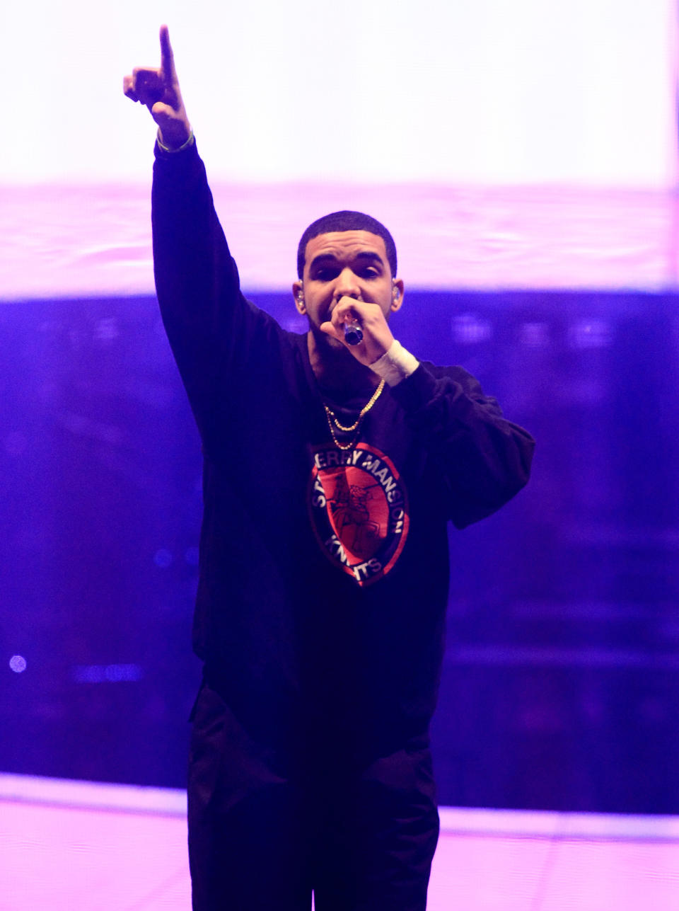 Rapper Drake performs in concert on the last date of his "Would You Like A Tour? 2013" at the Wells Fargo Center on Wednesday, Dec. 18, 2013, in Philadelphia. (Photo by Owen Sweeney/Invision/AP)